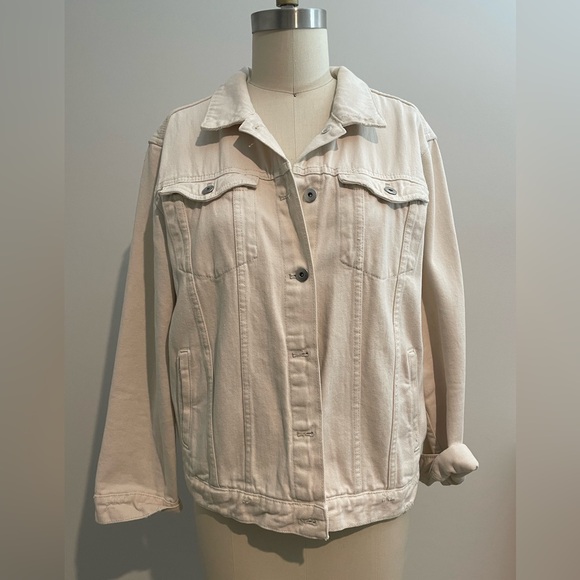 Anthropologie Cream Jean jacket - Picture 1 of 5